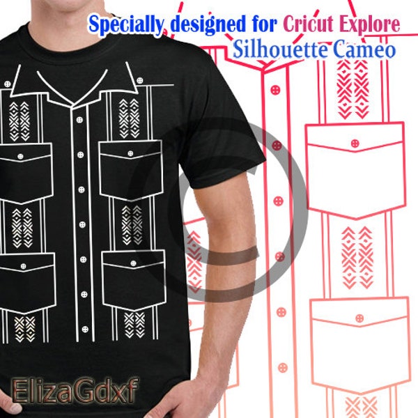 MEXICAN GUAYABERA 3 images SVG, eps, dxf, pdf, png, cutting file Files Instant Download