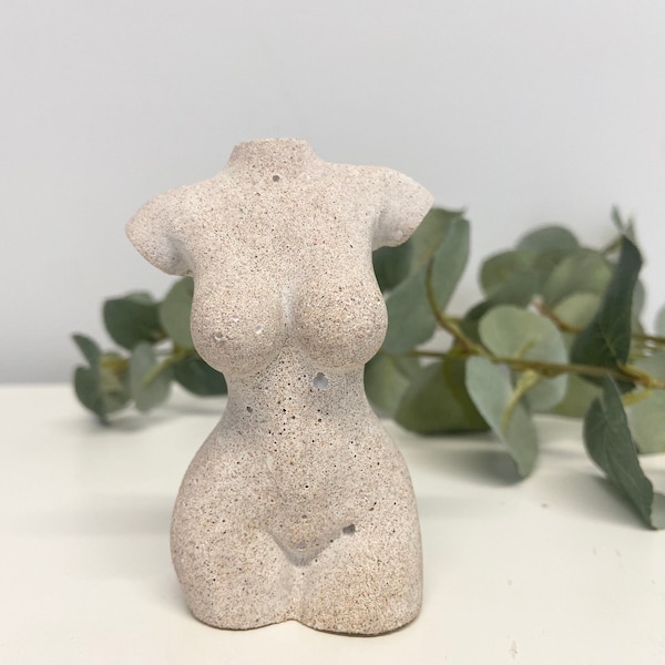 Female Figure 3D Torso Ornament | Stone | Concrete | Body | Goddess | Gifts for Her | Unusual Gifts | Stocking filler
