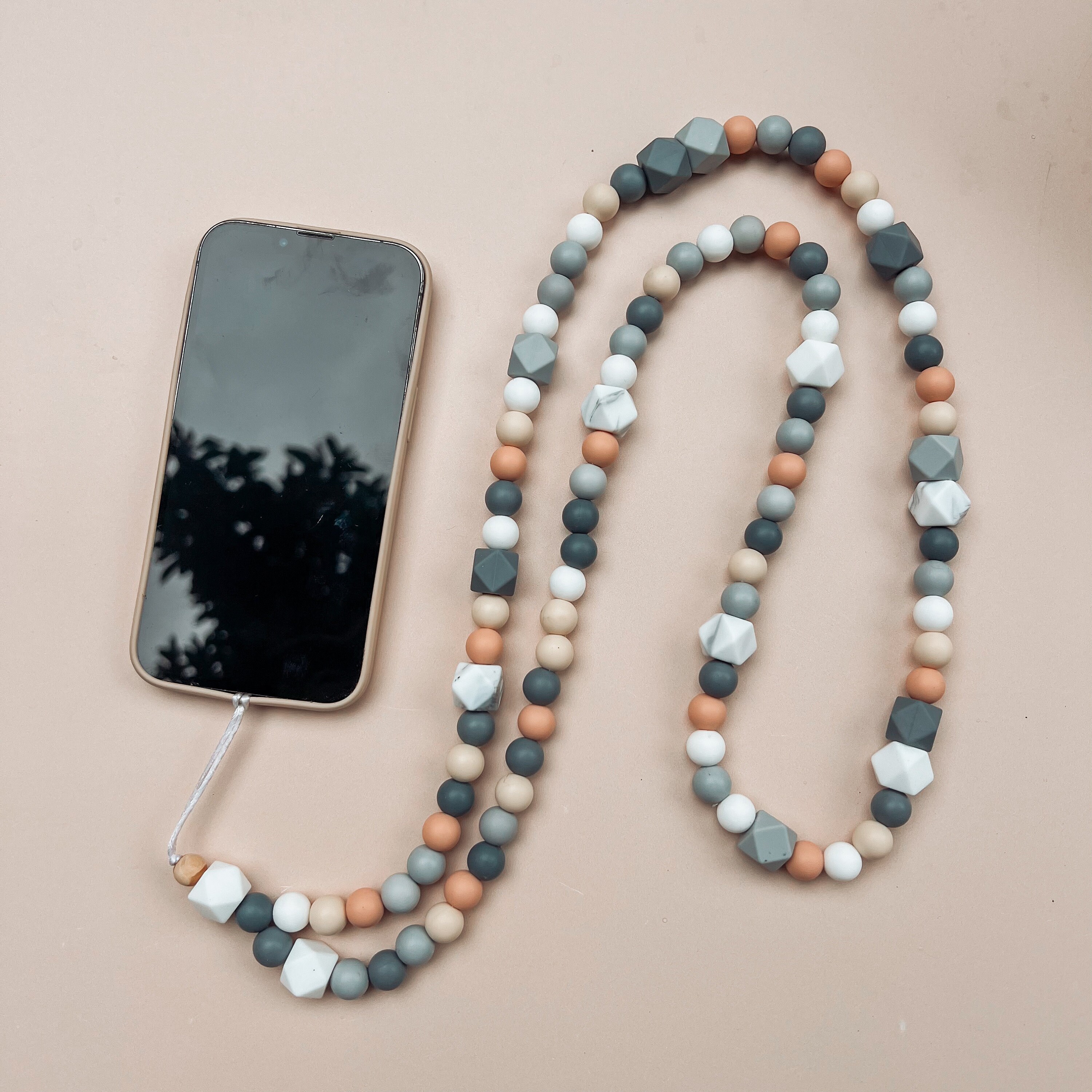Phone Wristlet Silicone Beaded Phone Wrist Strap - Elastic Lanyard - View #6