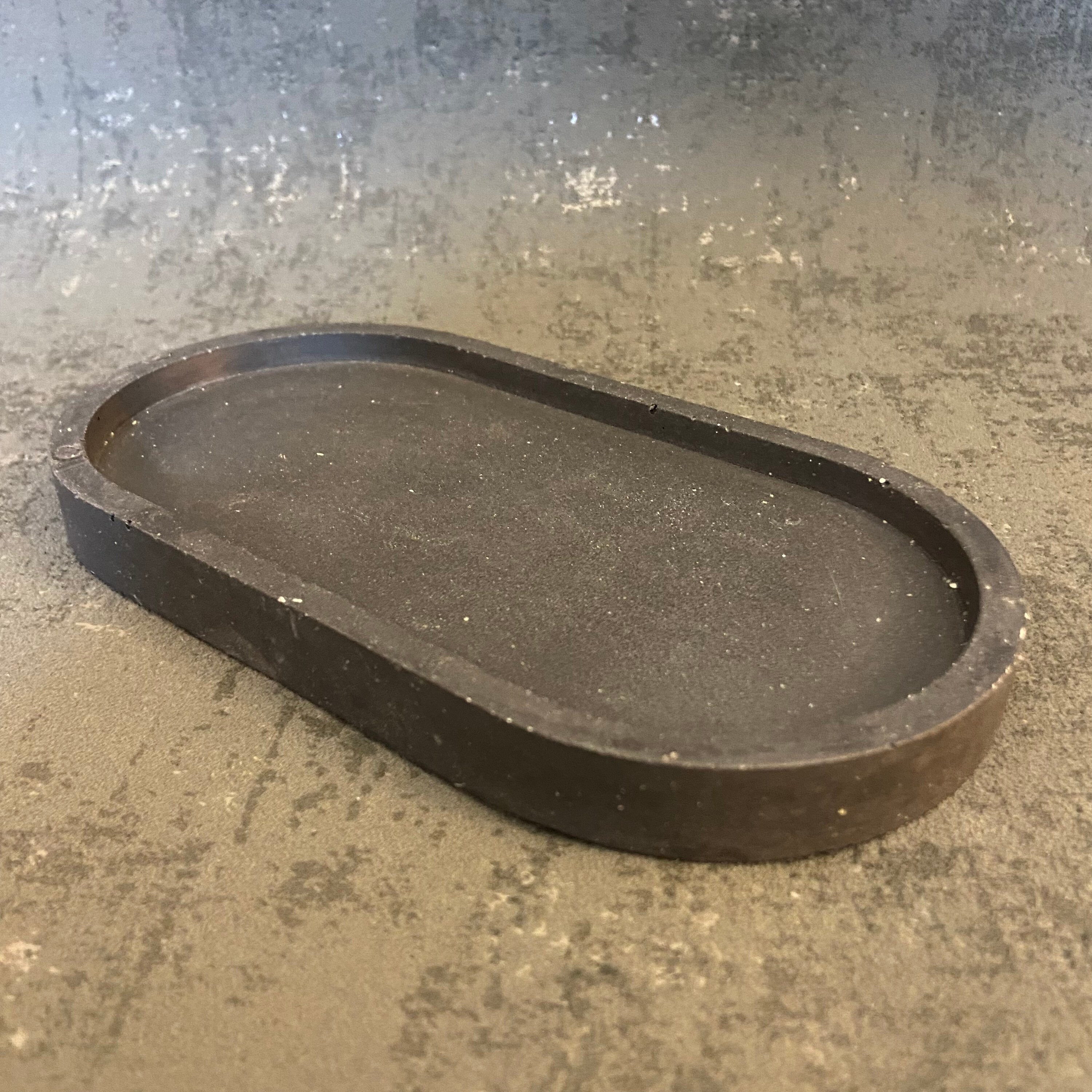 Black Concrete Trinket Tray / Oval Tray / Decorative Tray / Etsy UK