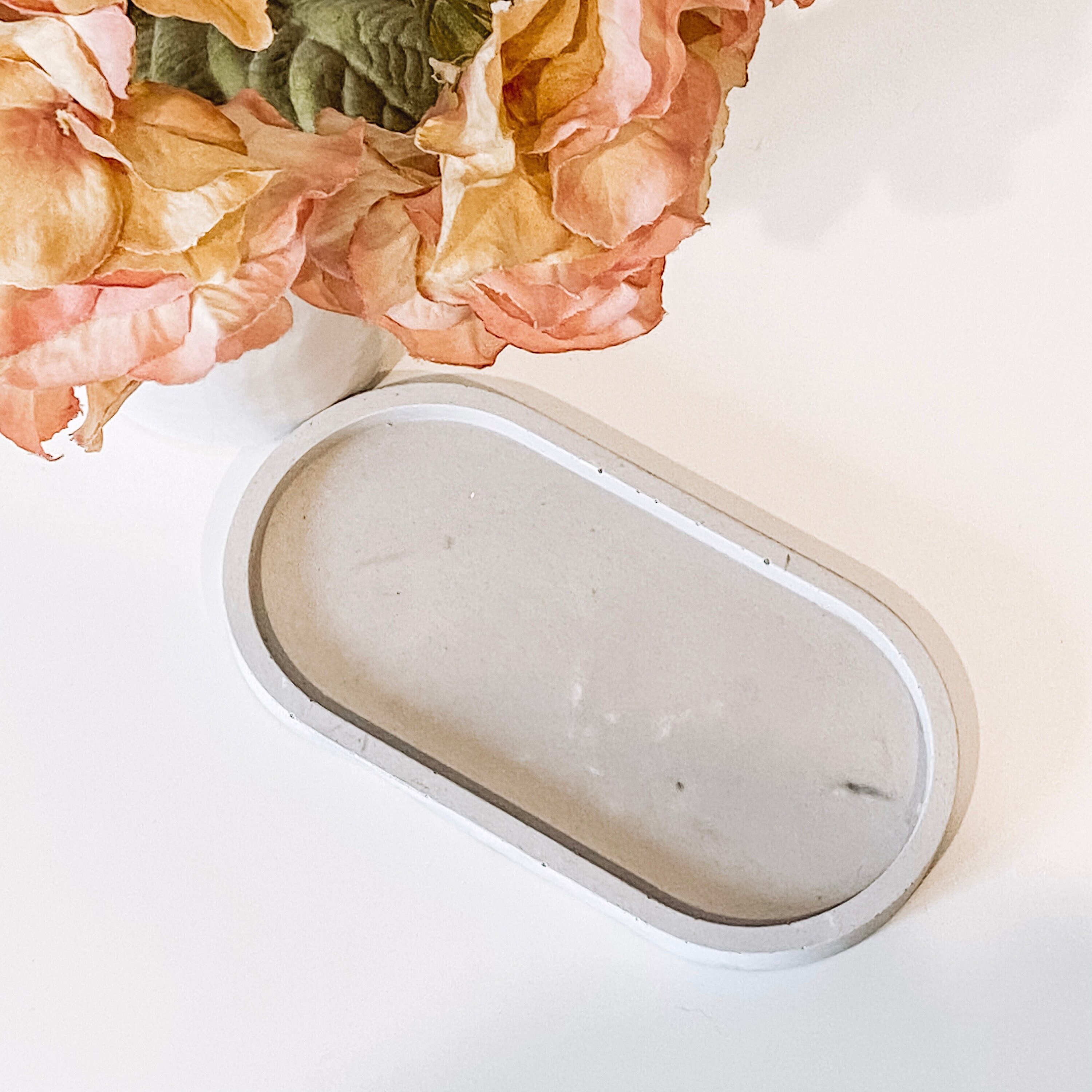Concrete Trinket Tray / Oval Tray / Decorative Tray / Trinket Etsy