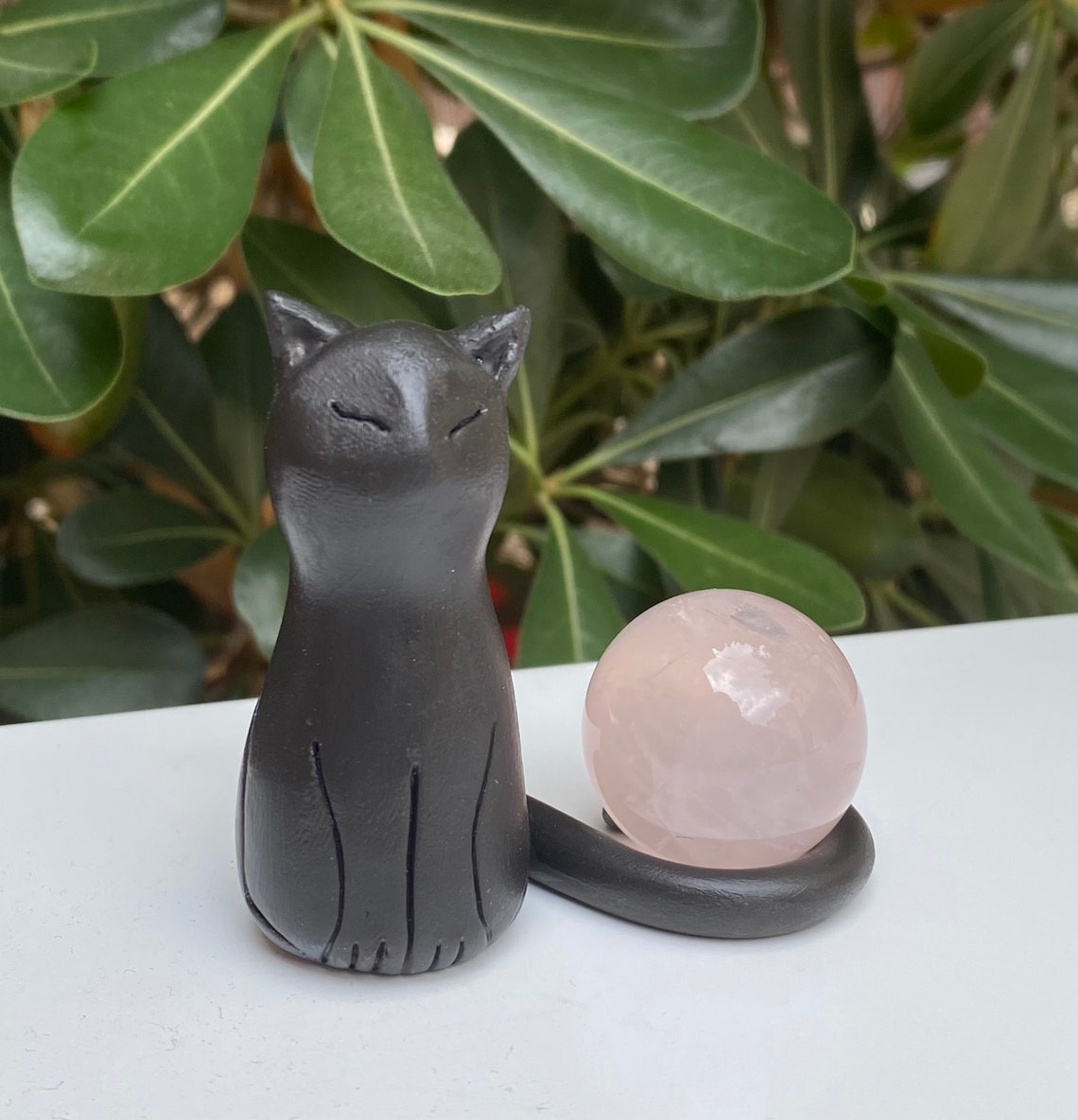 Sphere stand sphere holder crystal stand black cat crystal Etsy