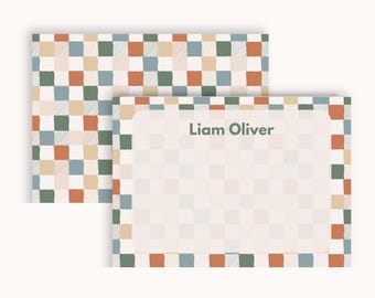 Papelería Check, Personalizada, niños tendencia (Papelería para él, papelería para niños)