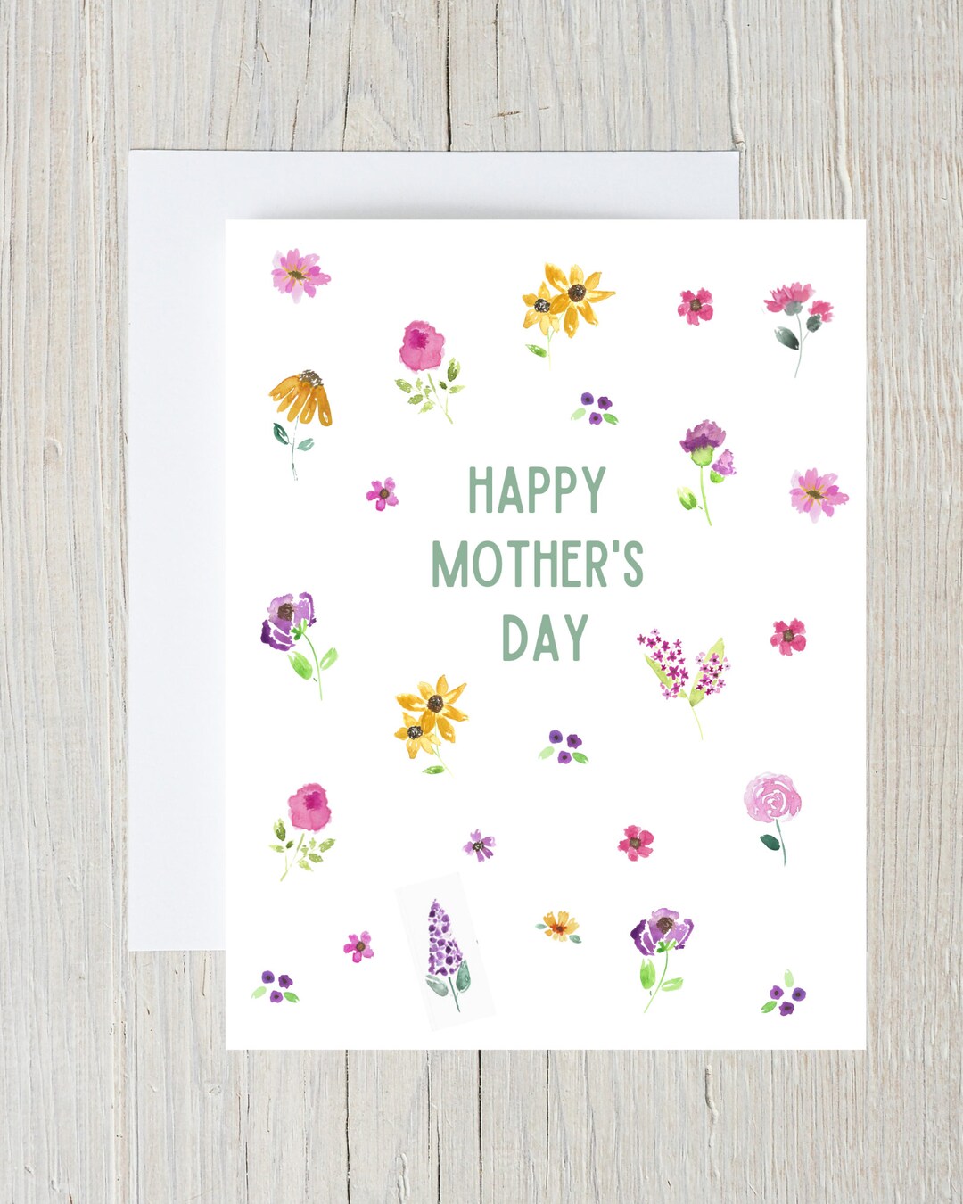 Watercolor Floral Mother's Day Card - Etsy