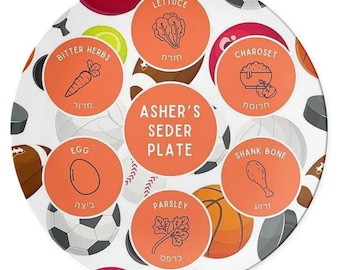 Plato de Séder personalizado: Deportes (Pésaj)
