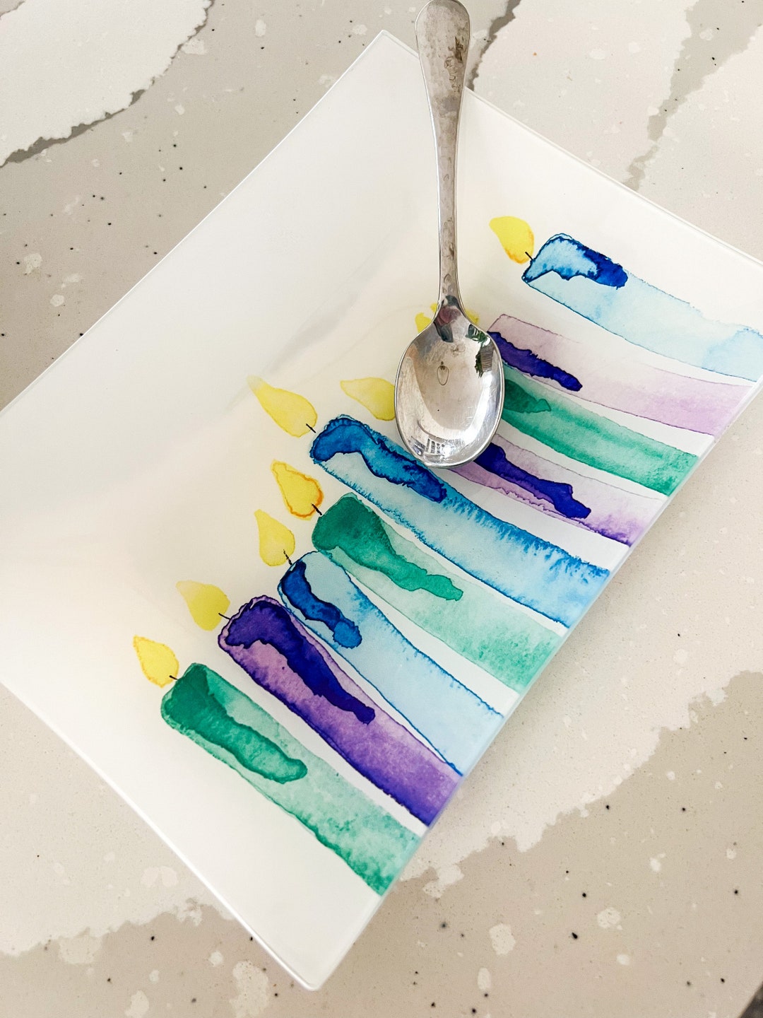 Hanukkah Candle Serving Tray hanukkah Serving Piece, Hosting Tray