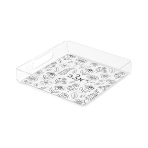 Matzah Tray: Passover - Black and White florals