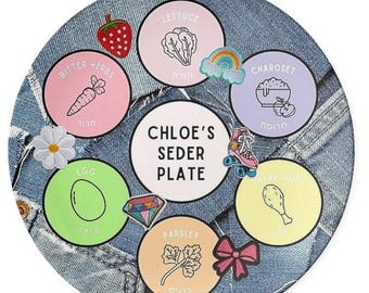 Plato de Séder personalizado: Denim (Pésaj)