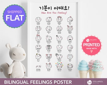 Korean Feelings Poster: Hangul Stimmungsausdrücke, Vorschuldekor 【Gedruckt】