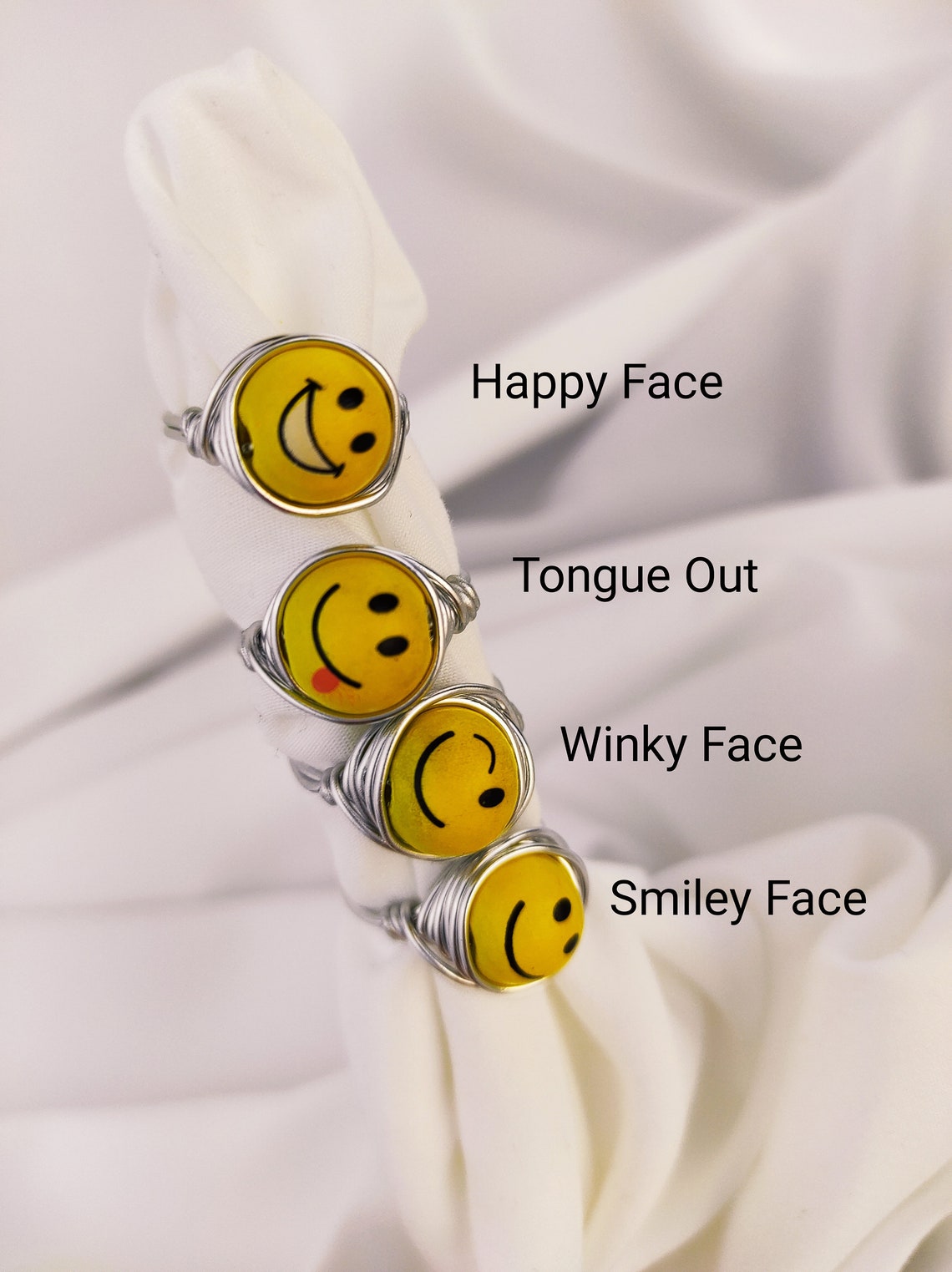 Emoji Face Ring Emoticon Face Ring Yellow Face Ring 90s Etsy UK