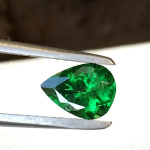 Rare Pear Cut Tsavorite Garnet: 0.67 Carat Gemstone (7 x 5 mm)