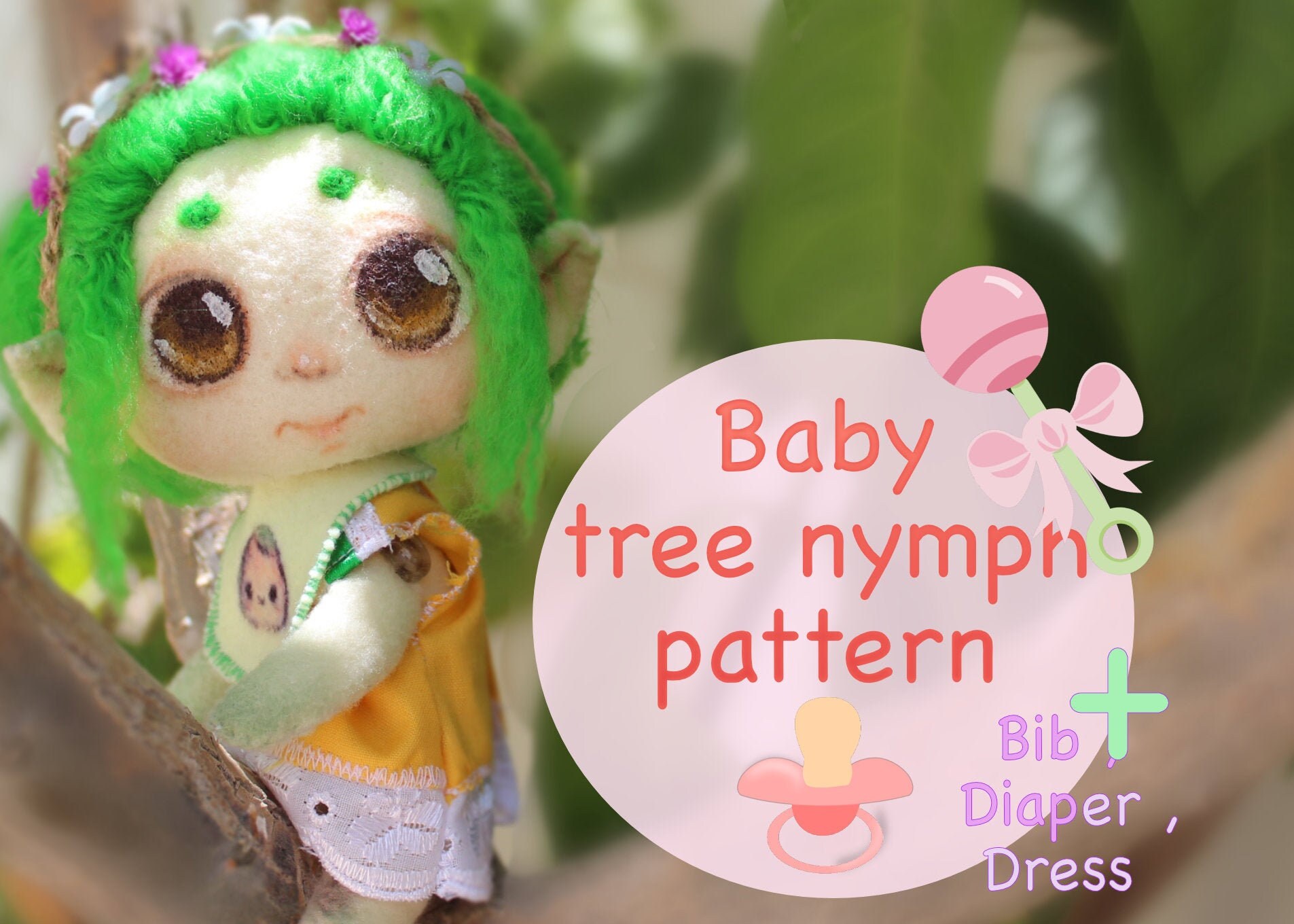 Baby Pattern , Baby Doll PDF Pattern With Clothes , Elf Doll , Art Doll