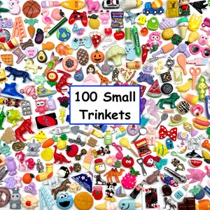 100 small trinkets, miniature objects and tiny things, Gift for teacher, speech therapy aids. no duplicates #10314