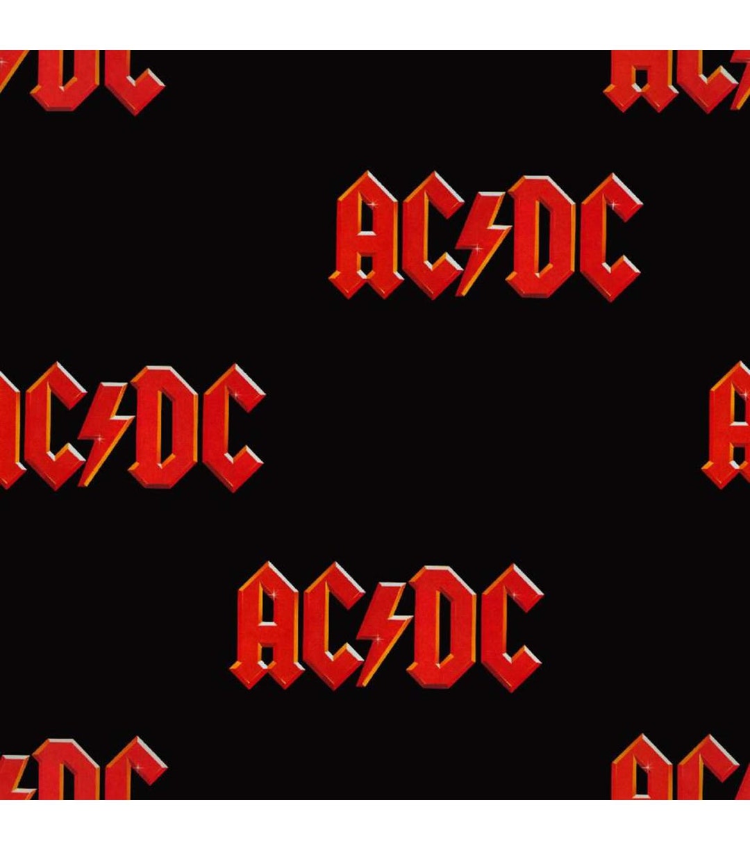 ACDC Classic Logo Cotton Fabric by the Yard and Half Yard Etsy