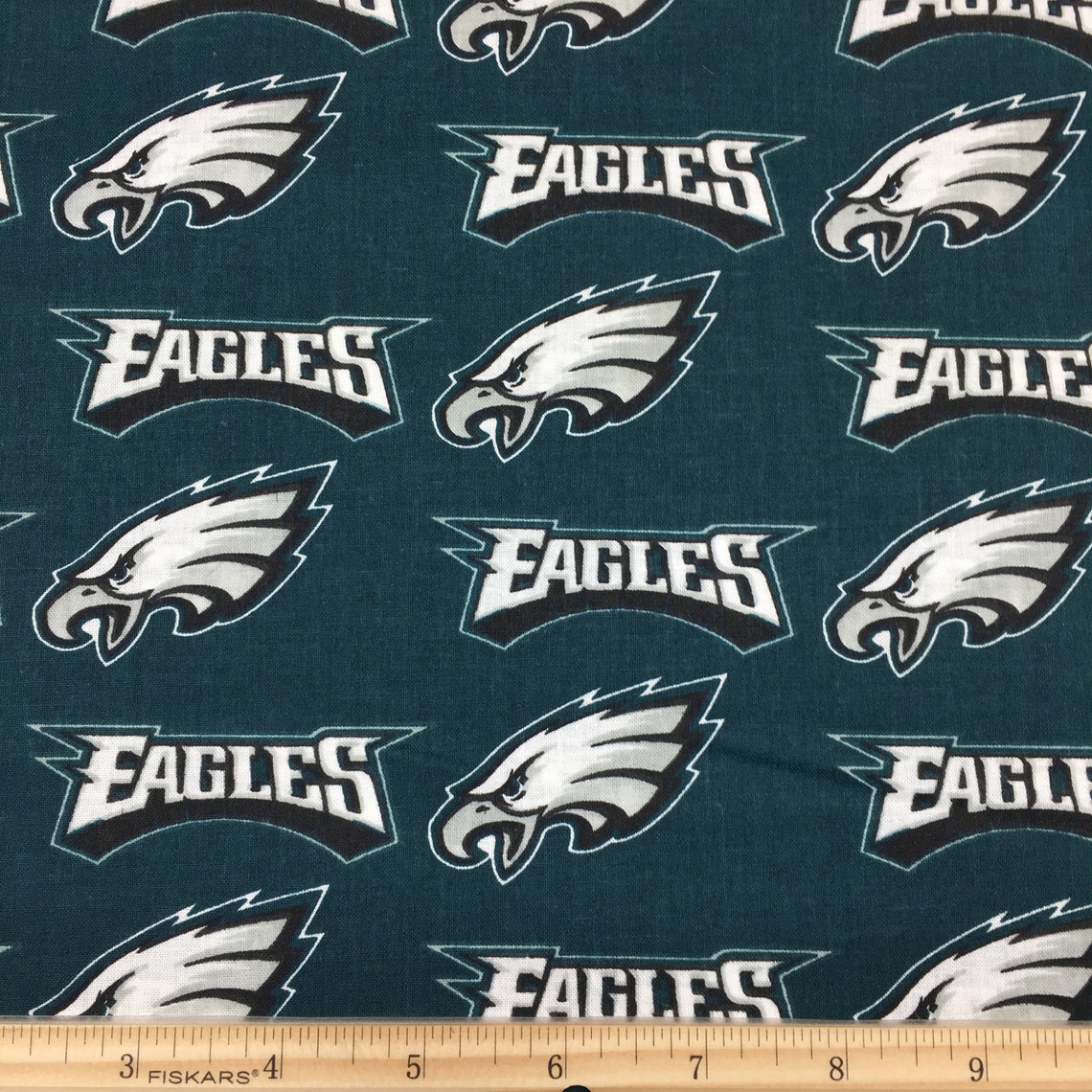 NFL Eagles Cotton Fabric by the yard 36 x 58 Etsy