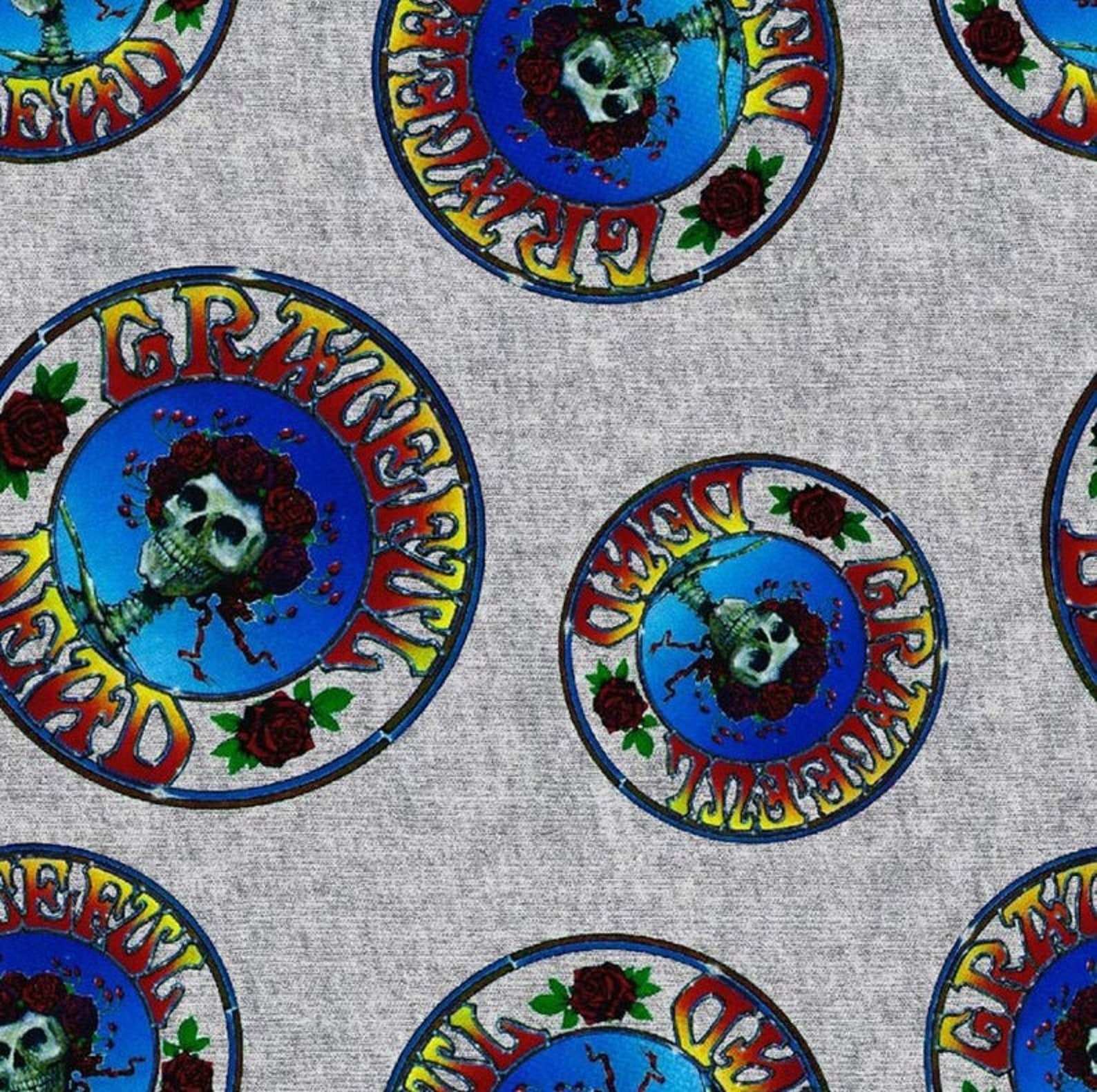 Grateful Dead Logo Cotton Fabric by the Yard From Springs Etsy