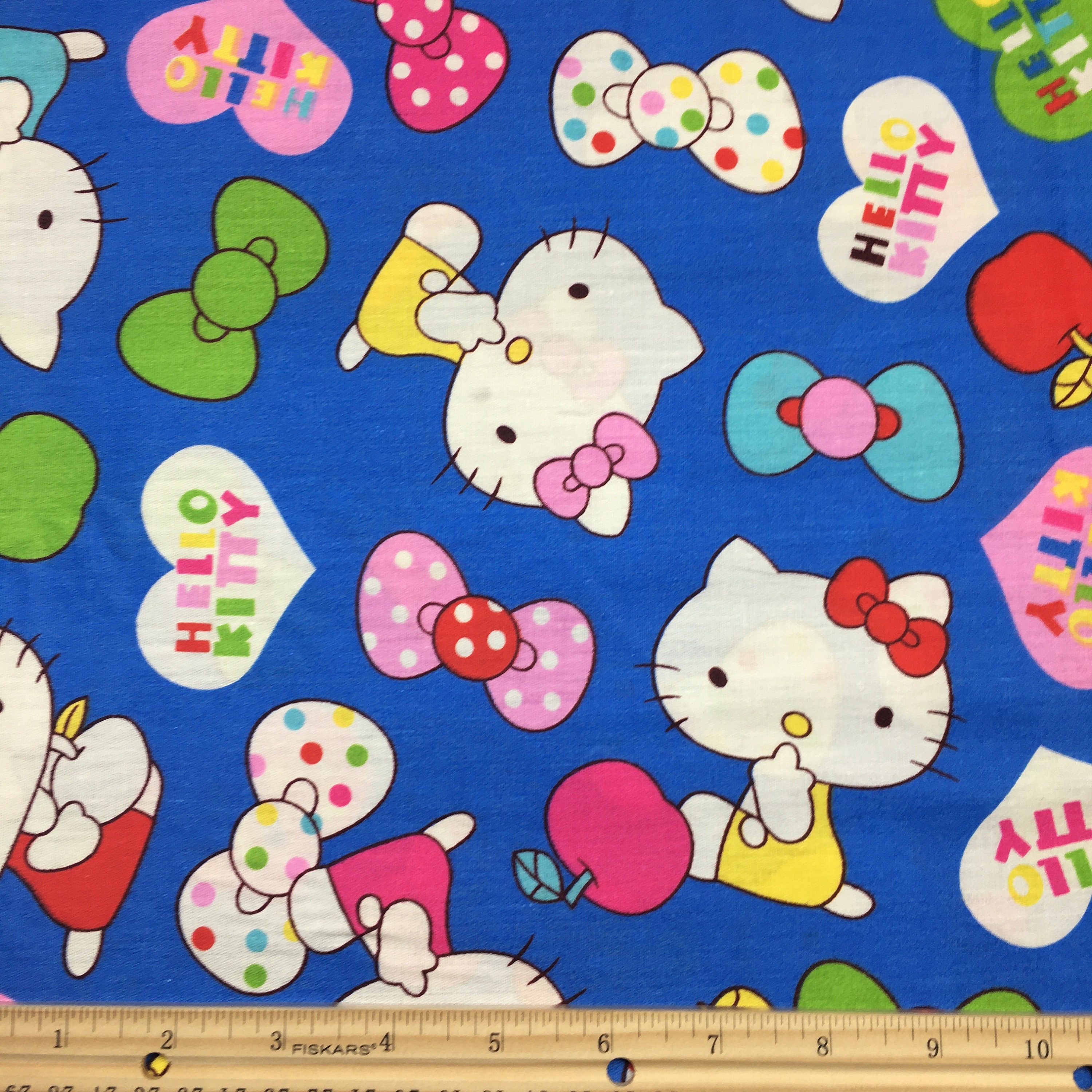 FQ cotton Hello Kitty on royal blue fabric 100 cotton xtra Etsy