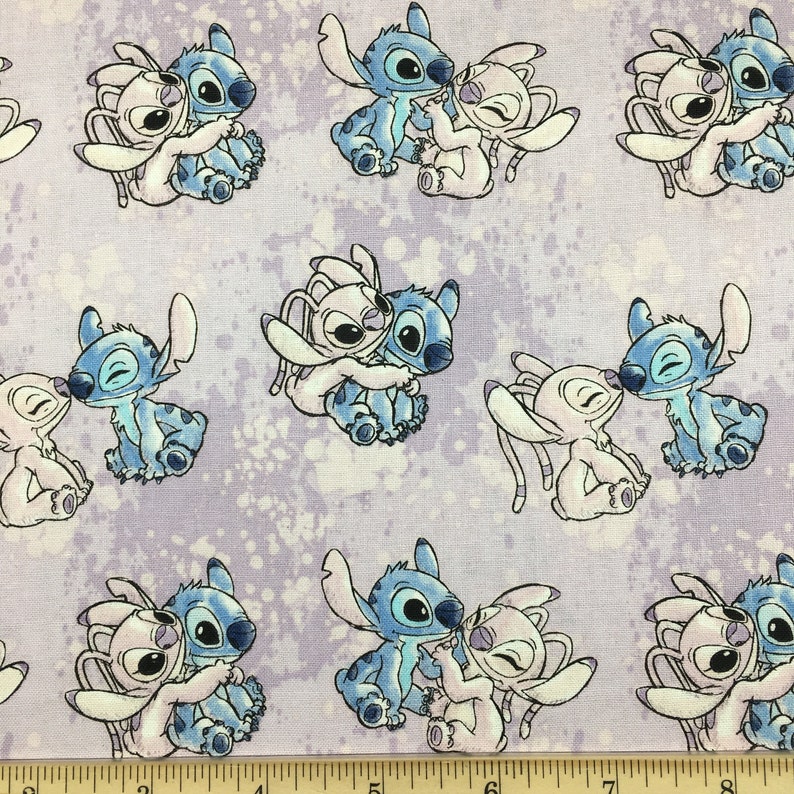 Lilo and Stitch with Angel fabric by the yard 44 W Etsy