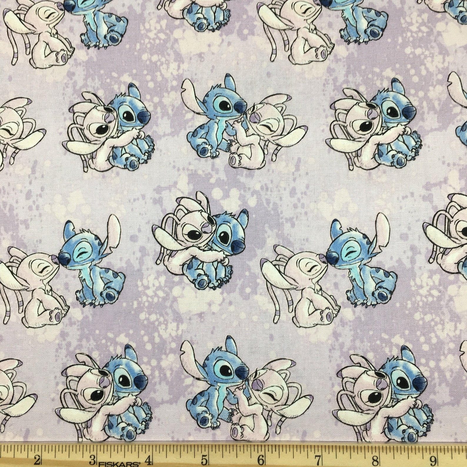 Lilo and Stitch with Angel fabric by the yard 44 W | Etsy