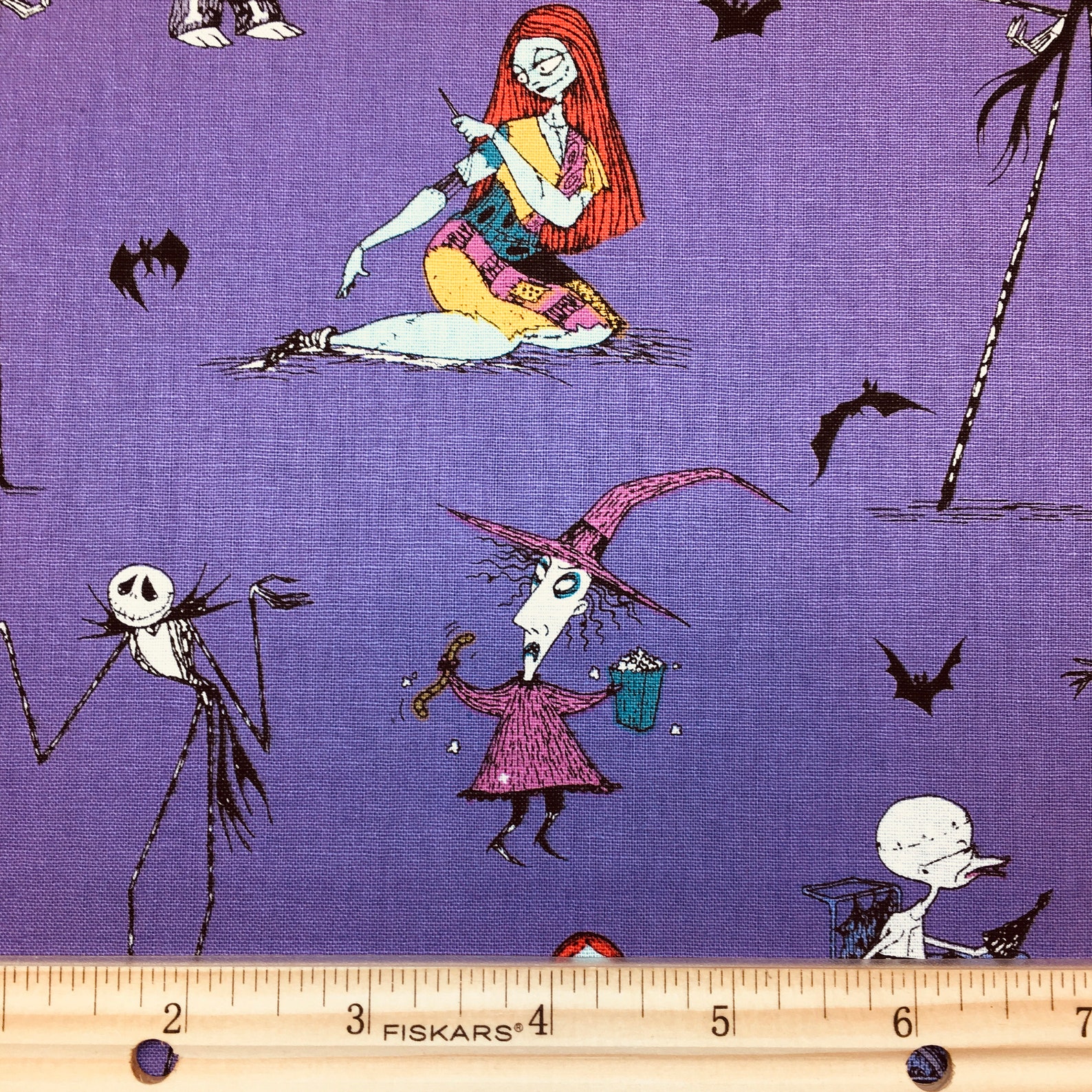 Nightmare Before Christmas Multi Character on Purple Fabric by | Etsy
