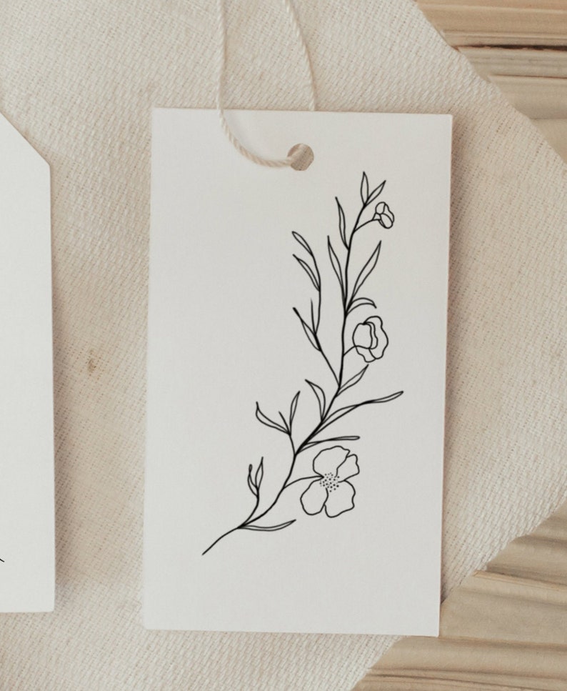 Wedding Printable Gift Tags, Digital Download Thank You Tags, Black and ...