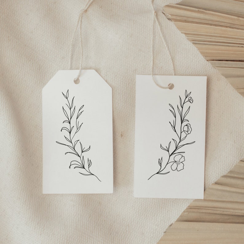 Wedding Printable Gift Tags, Digital Download Thank You Tags, Black and ...