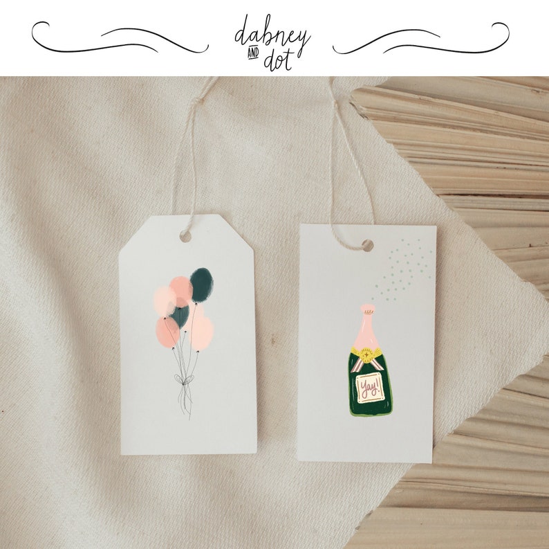 Champagne Printable Gift Tag, Celebration Gift Tag, Festive Printable ...