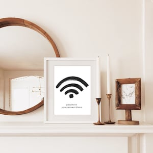 Wifi Password Sign, Printable Wifi Sign Art, Wifi Sign for Airbnb, Guest Room WIFI Printable Sign, Guest room wifi sign, Office wifi sign