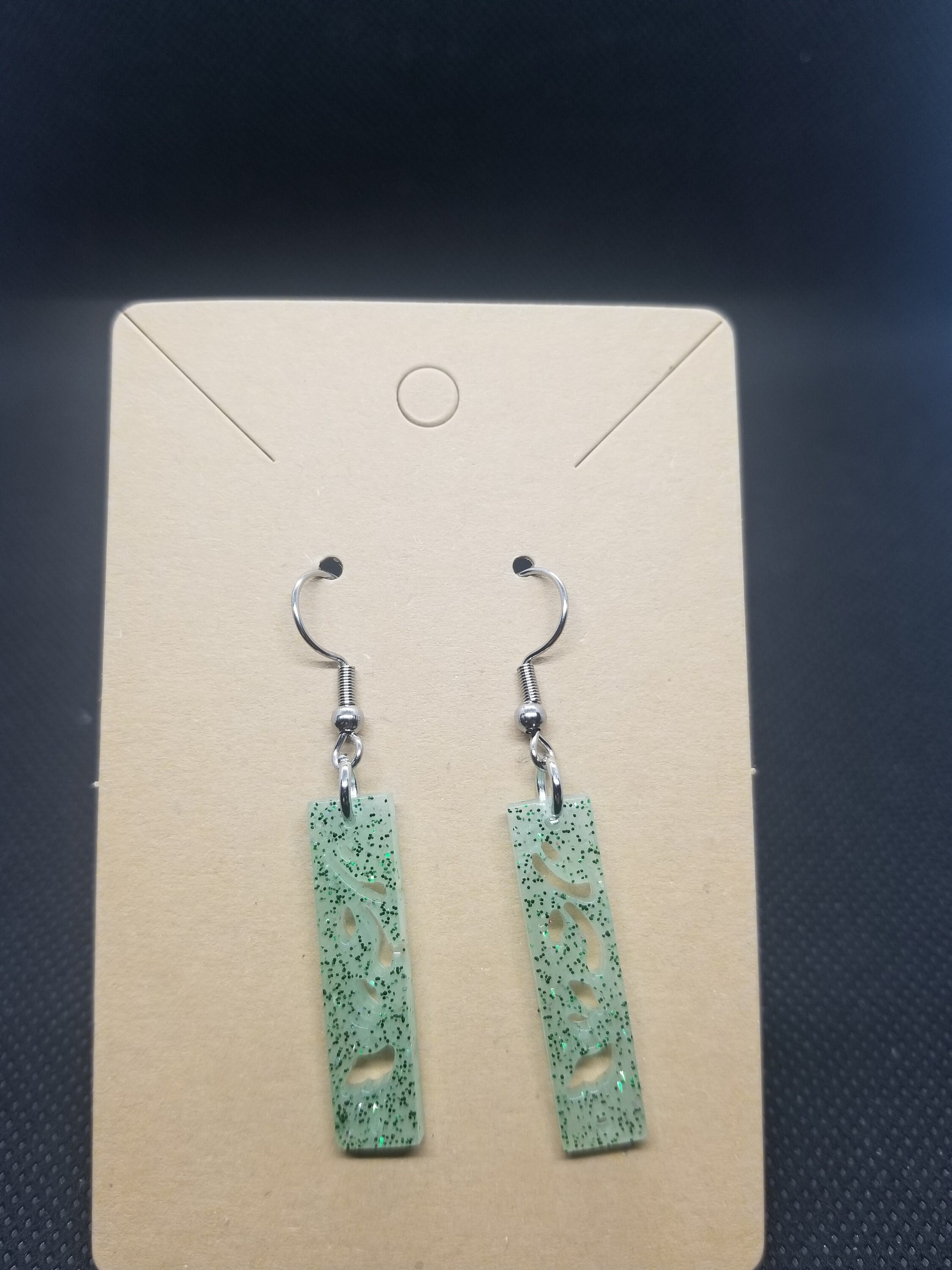 Light Green Dangle Earrings Etsy