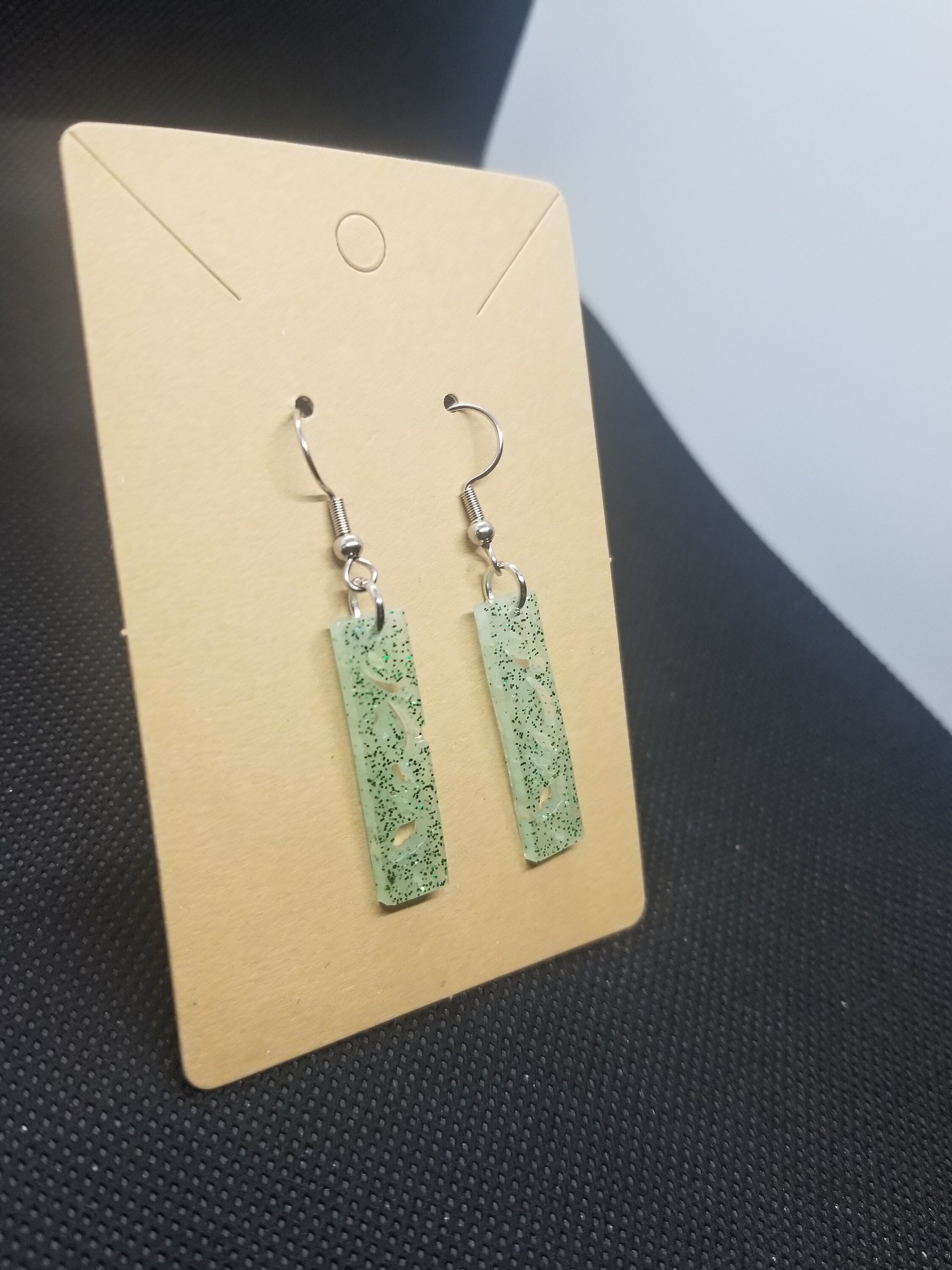 Light Green Dangle Earrings Etsy