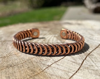 Adjustable Copper Magnetic Therapy Bracelet, Unisex Jewelry