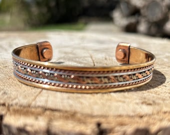 Magnetic Therapy Bracelet Copper Magnetic Adjustable Bracelet Men Women Unisex Copper Jewelry Gift for Husband and Wife Men and Women