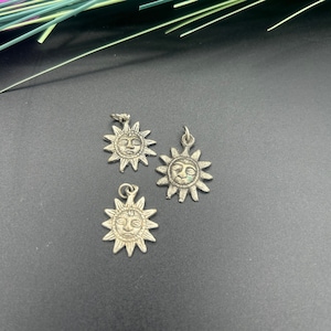 Vintage Silver Metal Sun Rising Pendant  Good Luck Pendant Happiness Pendant Unique Gift Idea for Men and Women Hand made in India