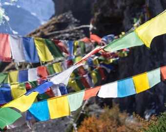 Tibetan Prayer Flags Roll – Buddhist Meditation Flags, Wall Art