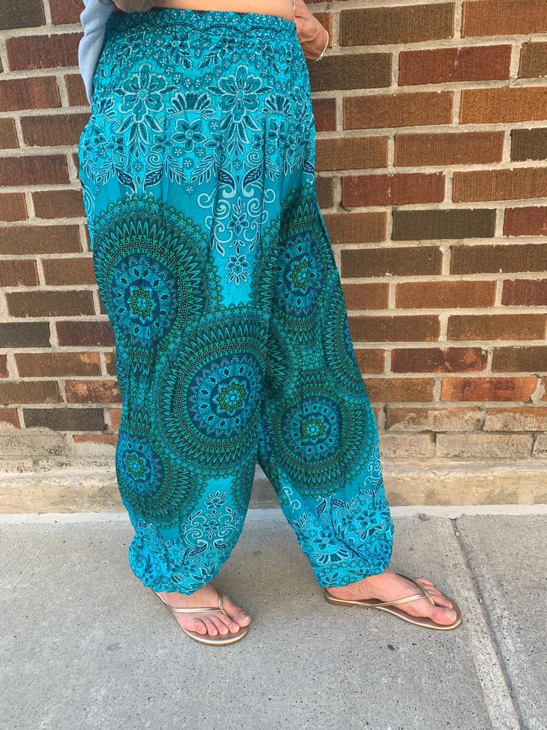 turquoise harem pants