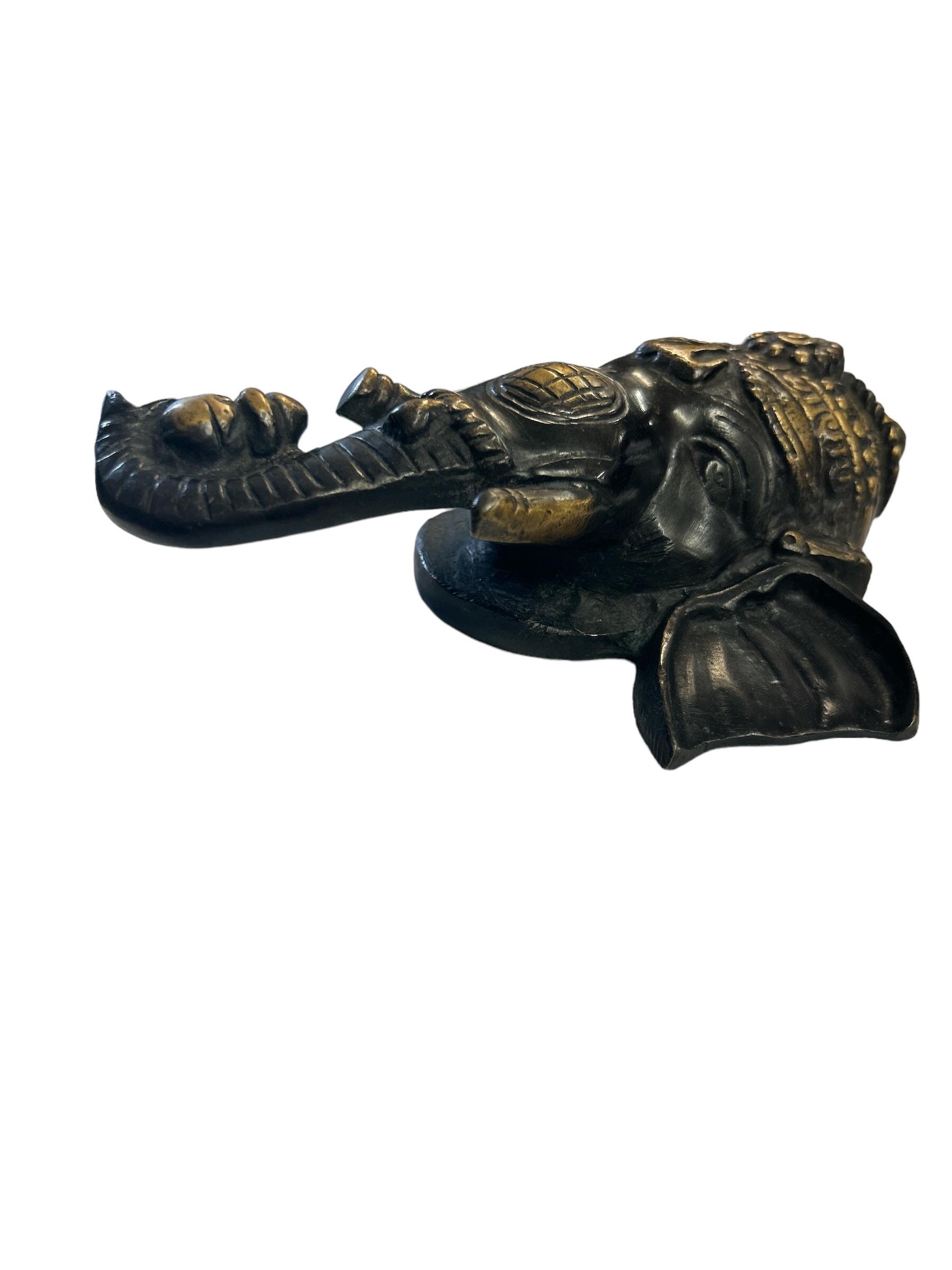 ヴィンテージ ガネーシャ ブロンズ像 壁飾り 幸運のガネーシャ