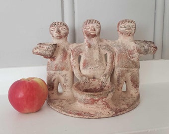 Vintage Mayan Sculpture Candle Holder