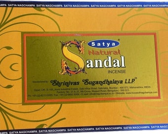 Sandal Räucherstäbchen, Satya Räucherstäbchen, Handgemachte Räucherstäbchen - Batons Encens, Nag Champa Räucherstäbchen, 100% Original Handarbeit