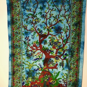 Indisch großer Wandbehang Wandbehang Tapisserie 100% Baumwolle Bio-Baumwolle Wanddeko Meditations-Wandteppich 100% Baumwolle