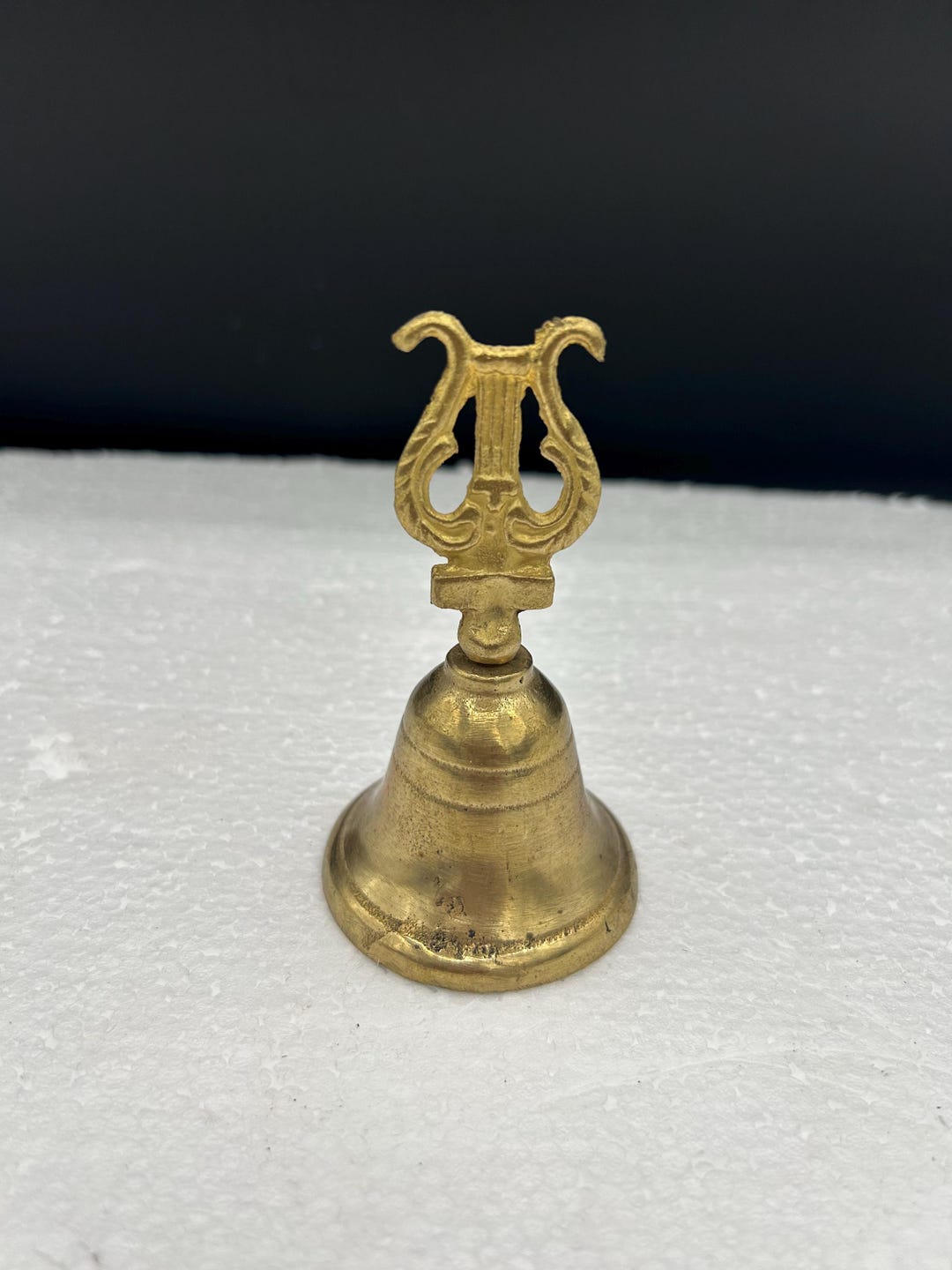 Greek Handbell Vintage Brass Lyre Hand Bell - Miniature Harp Handle Music Room Decor ...