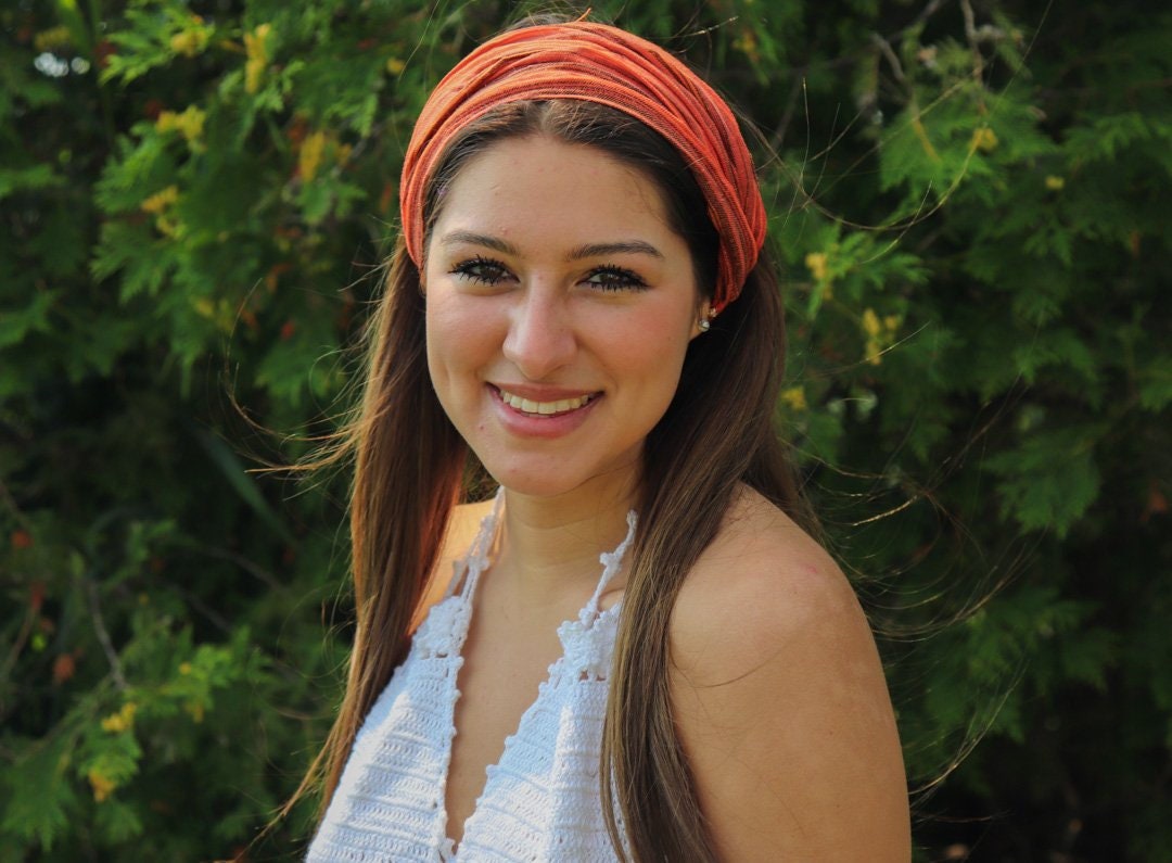 Headband Handmade in Nepal Striped Nepalese Bandana Fair Trade, Unisex Boho Headwrap Available