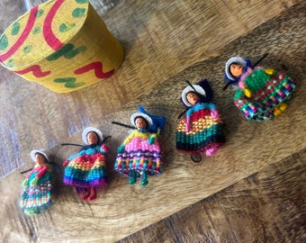 Worry Dolls - Anxiety & Stress Relief, Handmade and Sustainable made in Guatemala - Fair Trade Bundle of 5 Worry Dolls