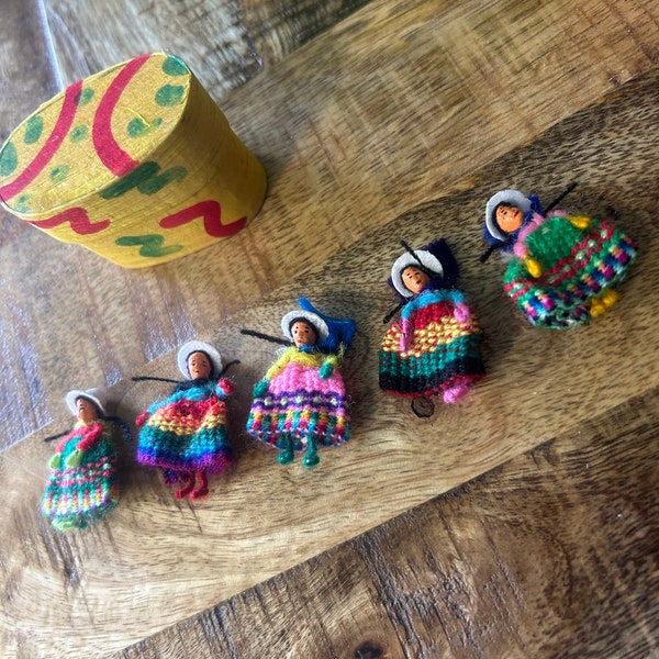 Worry Dolls - Anxiety & Stress Relief, Handmade and Sustainable made in Guatemala - Fair Trade Bundle of 5 Worry Dolls