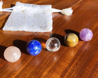 Beginner Crystal Healing Kit – Chakra Balancing Stones, Meditation Gift