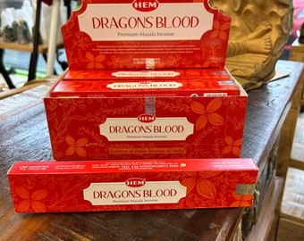 Dragon Blood HEM Premium Masala Incense Spiritual Scents  Handmade Incense Sticks - Batons Encens, 100% Original Organic Incense
