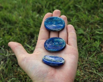 Lapis Lazuli Worry Stone - Thumb Fidget for Stress Relief