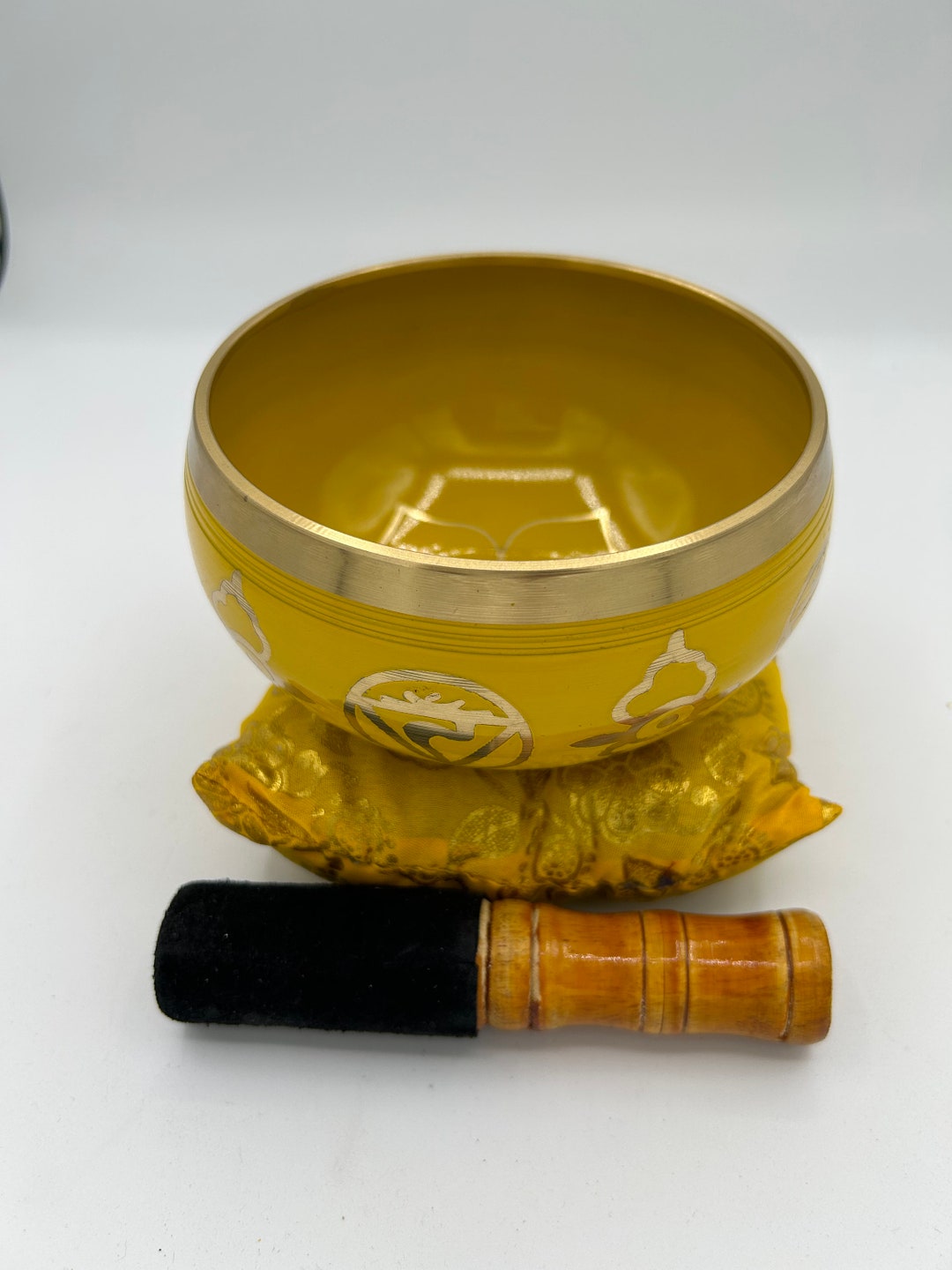Solar Plexus Chakra Singing Bowl Gift Set Yellow Manipura ,reiki,meditation,spiritual Self Care