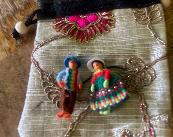Worry Dolls Couple - Anxiety & Stress Relief, Handmade and Sustainable made in Guatemala - Fair Trade Couple Dolls/ Pair Guatemala Valentine