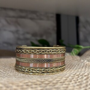 Artisanal Copper Bracelet, Adjustable Unisex Bangle