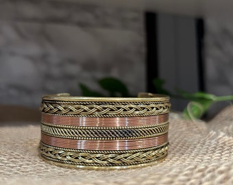 Artisanal Copper Bracelet, Adjustable Unisex Bangle